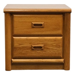 Late 20th Century Kincaid Furniture Ventura Oaks Collection Early American Contemporary 24" Two Drawer Nightstand For Sale