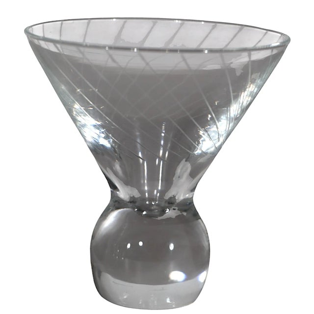 Libbey Glass Co. Set of Five Mid Century Ball Base Martini Cocktail Glasses For Sale - Image 4 of 6