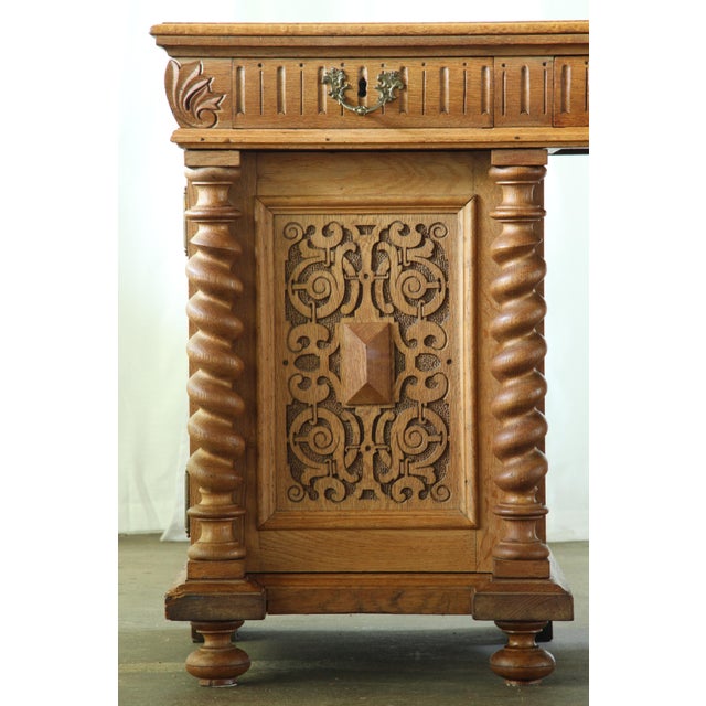 A cabinetmaker-built danish small desk with the most stunning and deep patina. Its light brown tone carries a walnut-like...