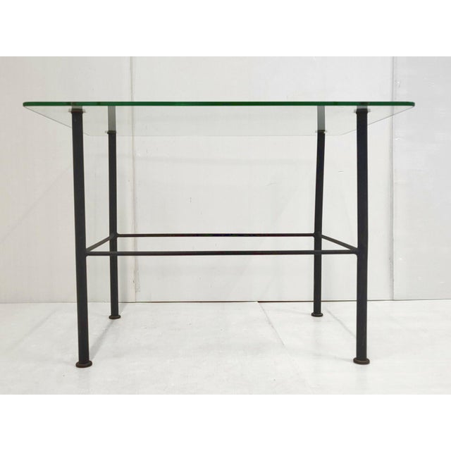 Mid-Century Modern Vintage Side or Coffee Table in Steel and Glass, 1950s For Sale - Image 3 of 7