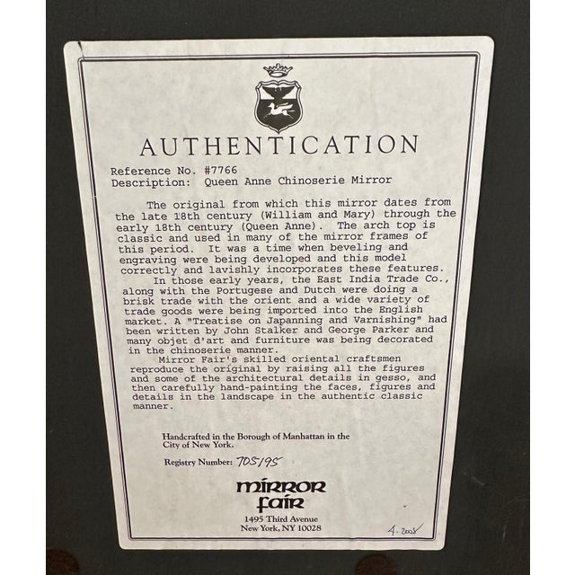 Black Japanned Queen Anne Chinoiserie Mirror by Mirror Fair Nyc For Sale In New York - Image 6 of 6