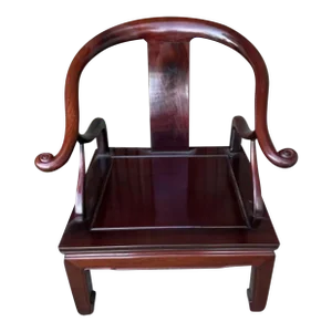 Early 20th Century Vintage Chinese Handcrafted Rosewood Horseshoe Form Armchair Club Chair