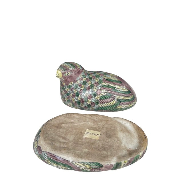 Late 19th Century Antique Qing Chinese Famille Verte Porcelain Quail Boxes - a Pair For Sale - Image 11 of 12