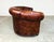 Wood 1990s Henredon Chesterfield Crescent Sofa, Brown Leather, Tufted For Sale - Image 7 of 9