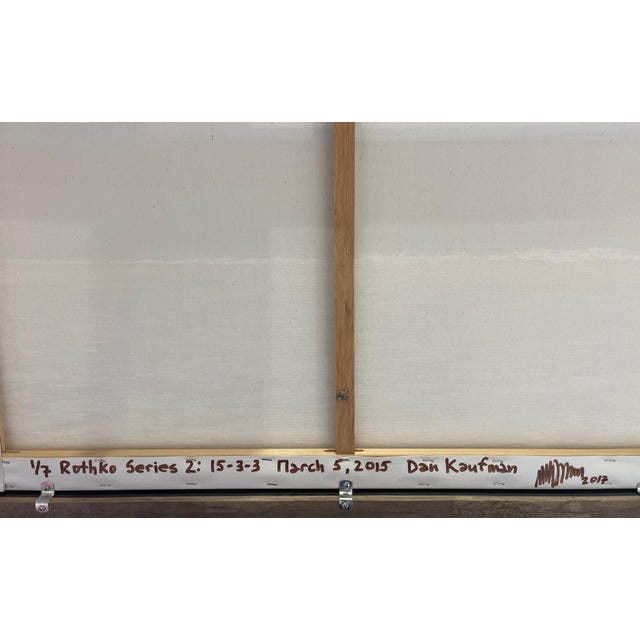 2010s Rothko Series 2: 15-3-3 by Dan Kaufman | Archival Photo Print on Canvas Abstract blue and brown shapes. For Sale - Image 5 of 5