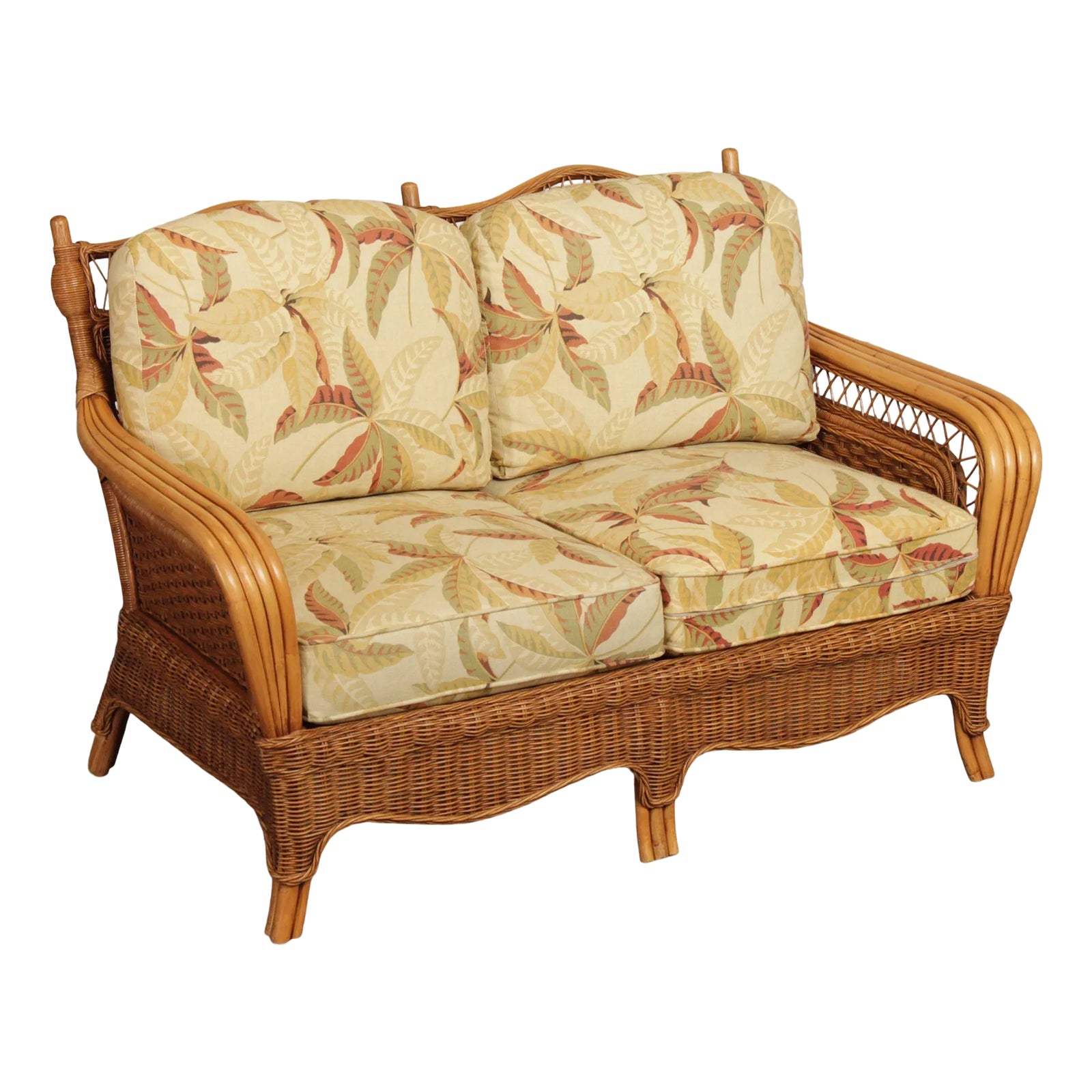 Braxton Culler Rattan and Wicker Loveseat | Chairish