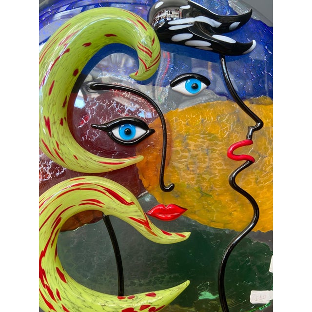Picasso Medallion in Murano Glass by Badioli, 1990s For Sale - Image 7 of 14