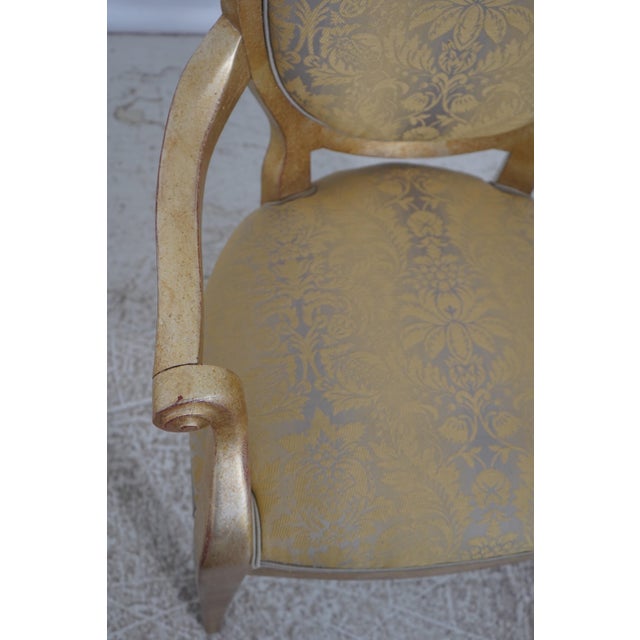 Pair Henredon Gold Finish Decorator Open Armchairs For Sale In Philadelphia - Image 6 of 18