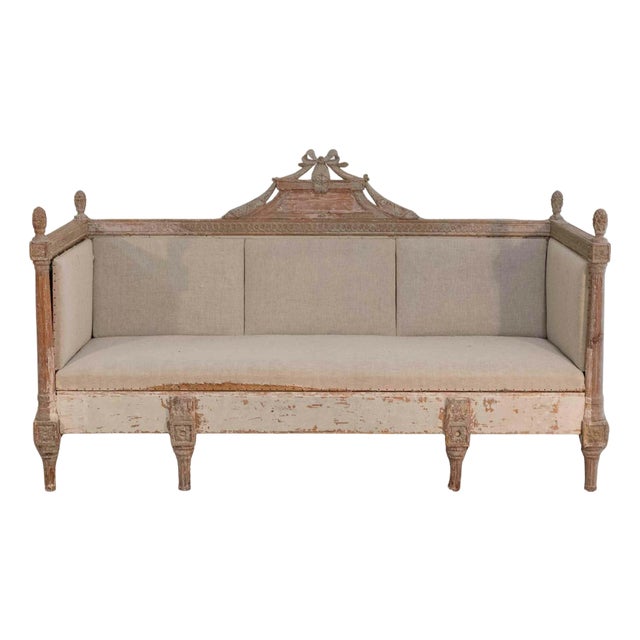 18th-Century Swedish Gustavian Sofa with Original Scraped Paint, Circa 1780 For Sale