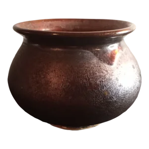 Vintage Raku Pottery Rainbow Glaze Squat Pot Vase