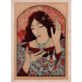 Marcel Lenoir, Invocation à la Madone d'Onyx Verte, 1897, Lithograph on Paper For Sale
