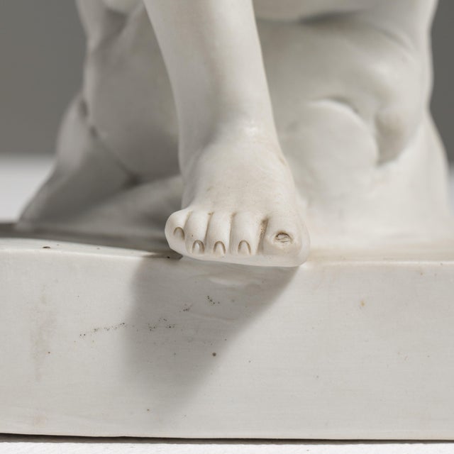 19th Century French Antique White Bisque Porcelain Figure of Spinario For Sale - Image 10 of 15