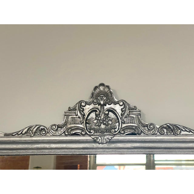 Antique 3 Panel Silver Leaf Paint Horizontal Wall Mirror Chairish