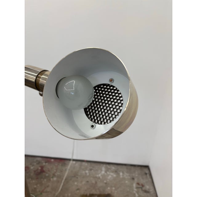 Mid-Century Modern Vintage Minimalist Chrome Floor Lamp by Casella Lighting — Adjustable Mid-Century Modern Sofa Lamp For Sale - Image 3 of 11
