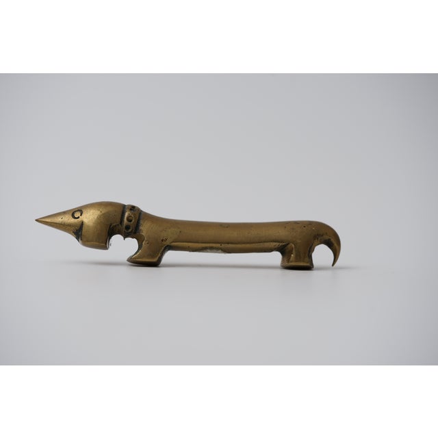 Metal Vintage Brass Bottle Opener in the Shape of a Dachshund by Walter Bosse for Herta Baller, 1950s For Sale - Image 7 of 11