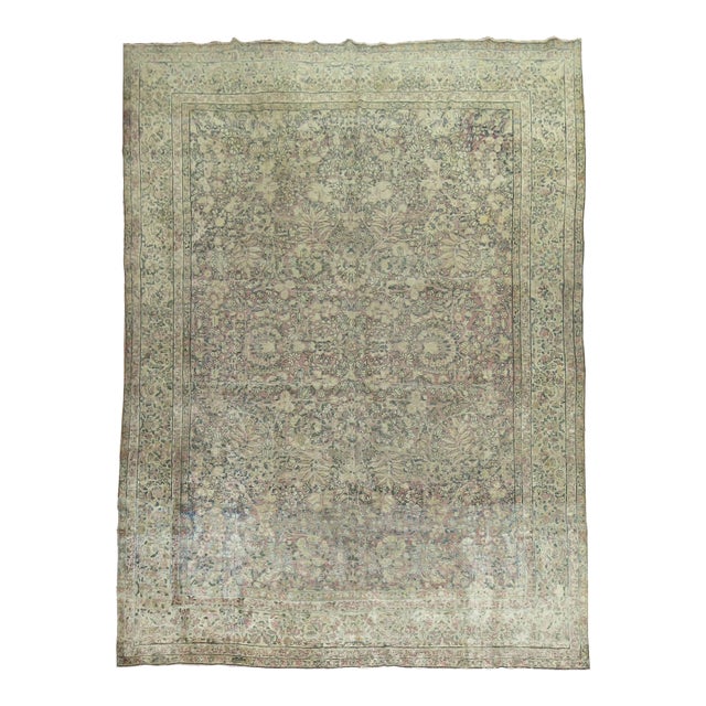 Antique Zabihi Collection Kerman Lavender Color Room Size Rug - 8'7" x 12' For Sale