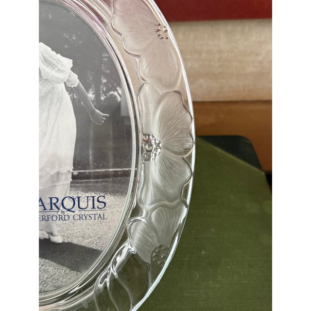 Marquis by Waterford Crystal Picture Frame Floral Glass Frame Made in Austria For Sale - Image 12 of 12