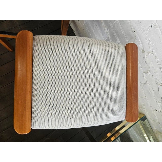 Mid-Century Modern Pair of Danish Modern Attributed to J.l. Moller Bar Stools For Sale - Image 3 of 6