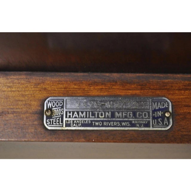 Antique Hamilton MFG High Back Adjustable Mahogany Architect Chair Piano Stool For Sale - Image 10 of 12