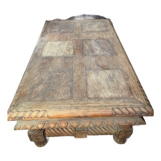 1990s Solid Teak Wood Coffee Table For Sale