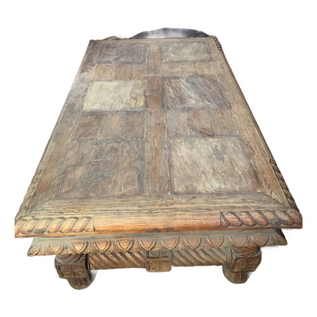 1990s Solid Teak Wood Coffee Table For Sale