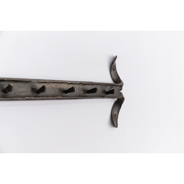 Mid-Century Modern Mid-Century Modern French Handmade Wrought Iron Wall Coat Rack, 1960s For Sale - Image 3 of 9
