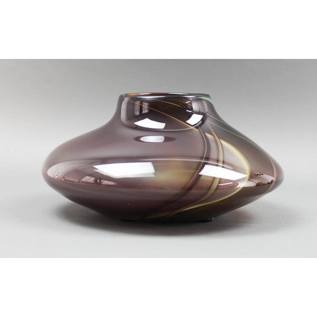 Mid 20th Century Stephen Jon Clements 1983 Signed Hand Blown Art Glass Vase Vessel For Sale - Image 5 of 10