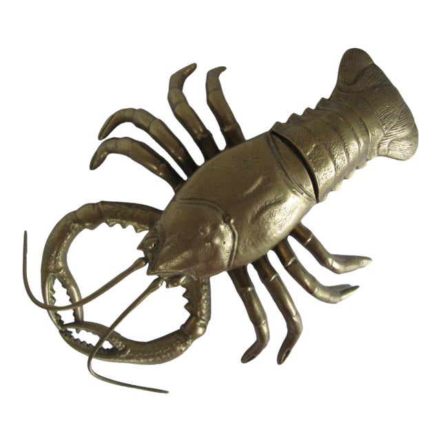Large Vintage Brass Lobster For Sale