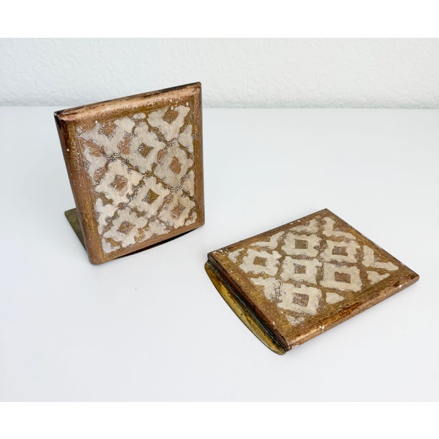 Rustic European 1950s Italian Florentine Folding Bookends, a Pair For Sale - Image 3 of 10