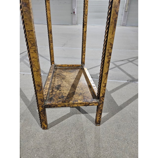 1970’s Hollywood Regency Gold Braided Gilt Iron Towel Rack For Sale - Image 9 of 17