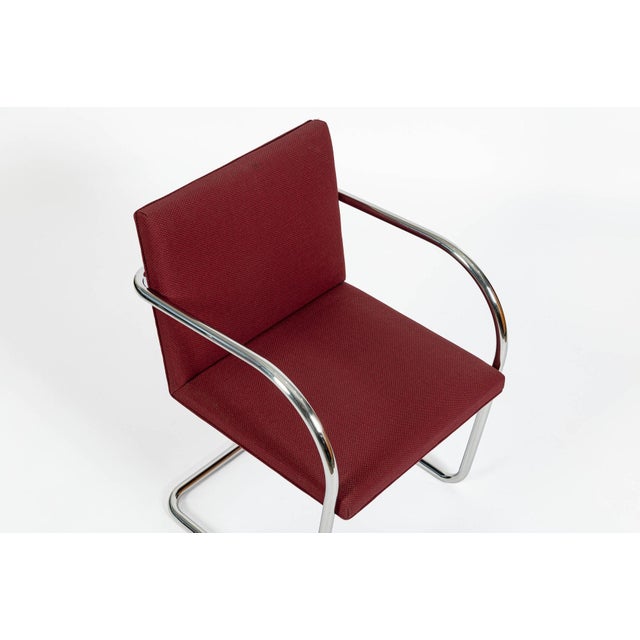 Pair Mid-Century Red Brno Armchairs by Mies Van Der Rohe for Knoll, 1983 For Sale - Image 14 of 18