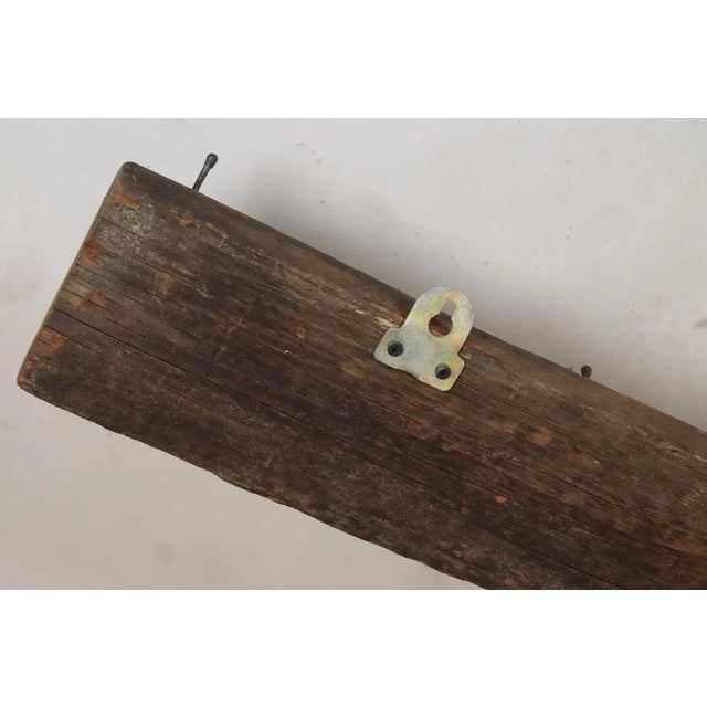 Antique Wood Handcarved Wall Coat Rack, 1890s For Sale - Image 9 of 13