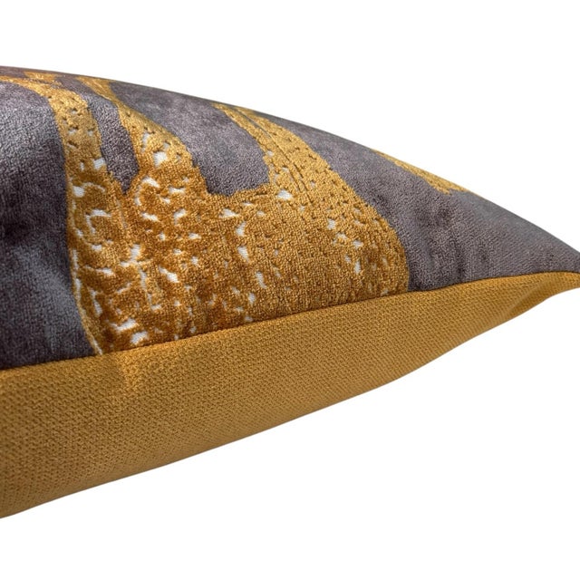 2020s Pair of Animique Gold Slate Decorative Pillows For Sale - Image 5 of 5
