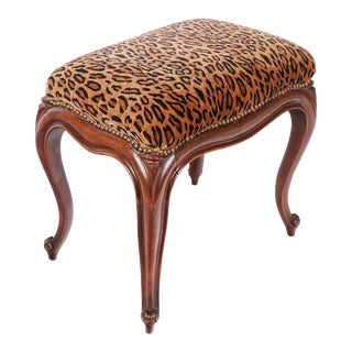 Early 20th Century French Style Leopard Bench For Sale