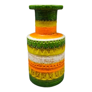 Bitossi Italy Aldo Londi Mid Century Modern Glazed Pottery Vessel Vase