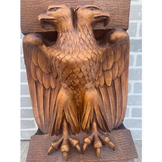 Early 20th Century Antique Architectural Salvage Eagle Corbel - Pair For Sale - Image 5 of 10