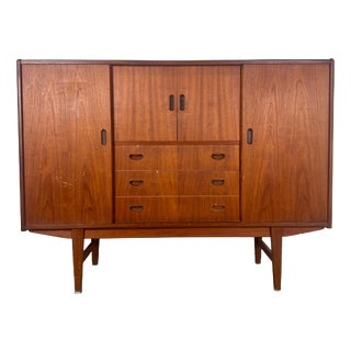 Tall Danish Teak Sideboard, 1960s For Sale