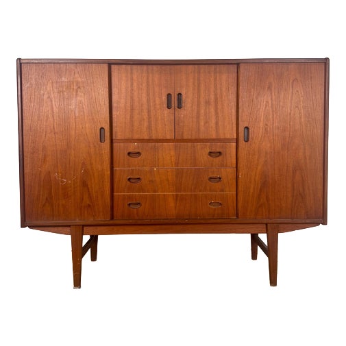 Tall Danish Teak Sideboard, 1960s For Sale