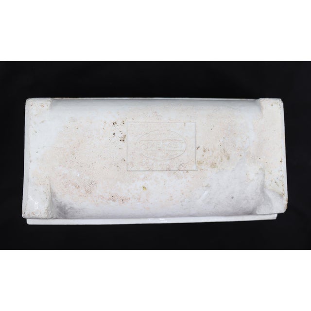 Reclaimed White Ceramic Bathroom Soap Dish With Handle For Sale - Image 6 of 7