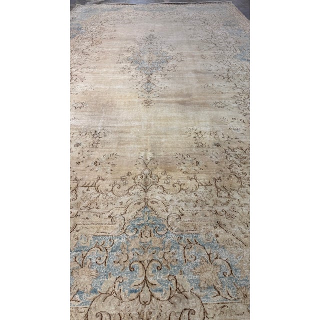 Mid-20th Century Antique Kerman Wool Rug For Sale - Image 12 of 14