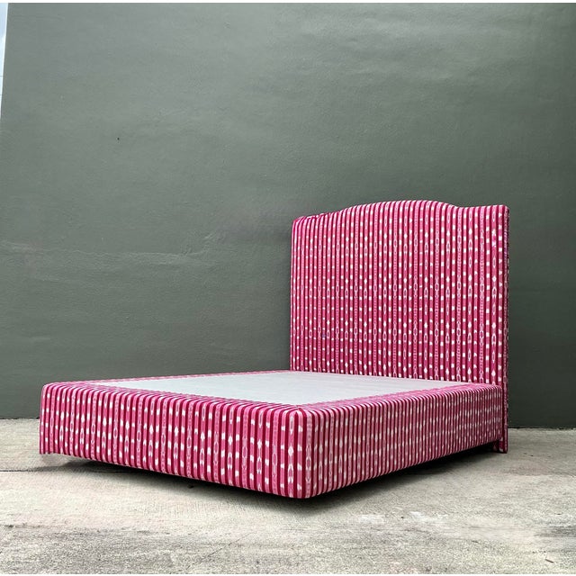 Vintage Custom Queen Platform Bed in Scalamandre “Jakarta”: For Sale - Image 12 of 12