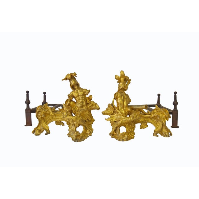 Antique French Louis XV Ormolu Chenets- a Pair For Sale - Image 13 of 13
