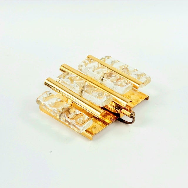 Metal Mid-Century Modern Scandinavian Glass and Brass Wall Lamp by Jakobsson for Orrefors & MPR, 1960s For Sale - Image 7 of 9