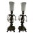 Early 20th Century French Baroque Style Brass Candle Holders With Votives - a Pair For Sale