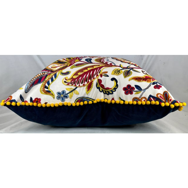 20" Square Decorative Throw Pillow With a Striking Modern Paisley Floral Pattern With a Needlepoint Look Appearance - Made in the U K For Sale - Image 9 of 12