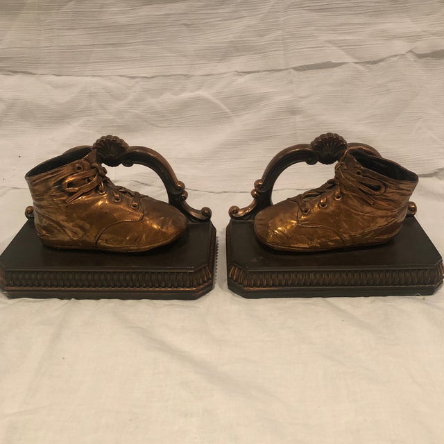 Vintage Bronze Baby Shoe Bookends a Pair Chairish