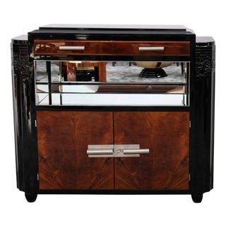 Art Deco Buffet with Mirrored Shelf Compartment, 1930s For Sale