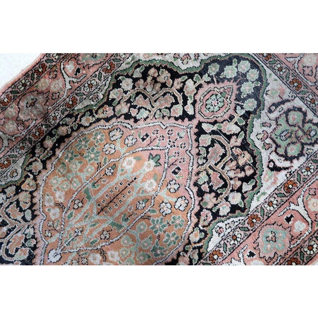 1950s, Handmade Vintage Persian Tabriz Silk Rug 2.5' X 4.3' For Sale - Image 12 of 13
