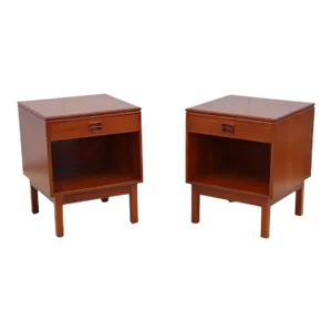 1960s Mid-Century Modern Danish Teak Night Stands - A Pair