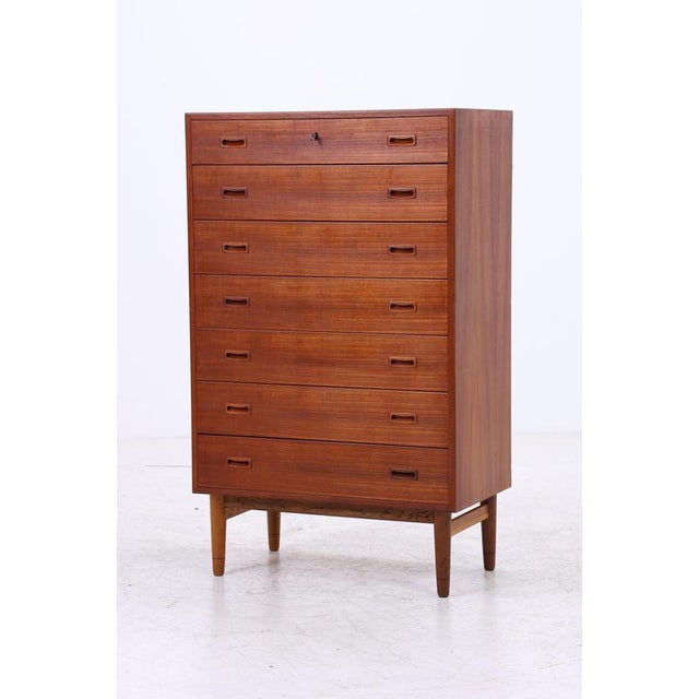 Vintage Teak Tallboy Chest of Drawers For Sale - Image 4 of 14